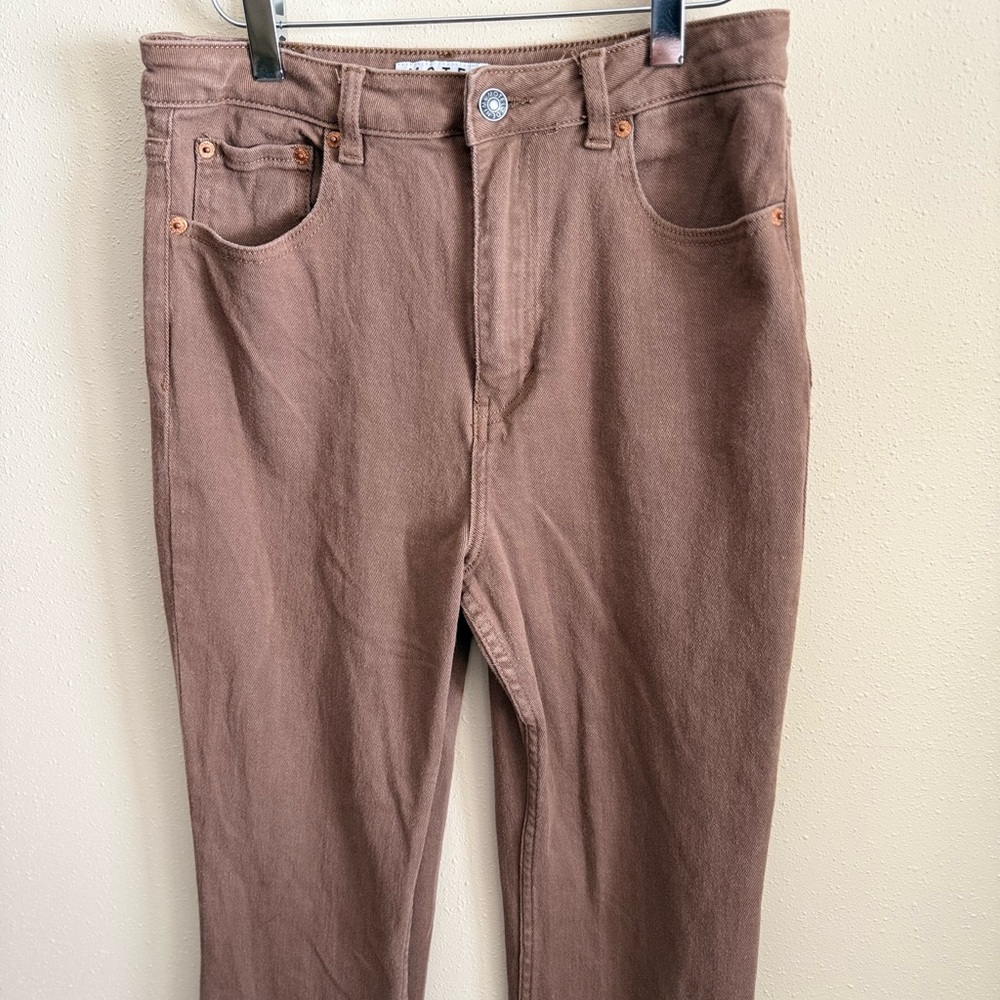 Motel Brown Flare Jeans High Rise Y2K 70s Boho Size Large